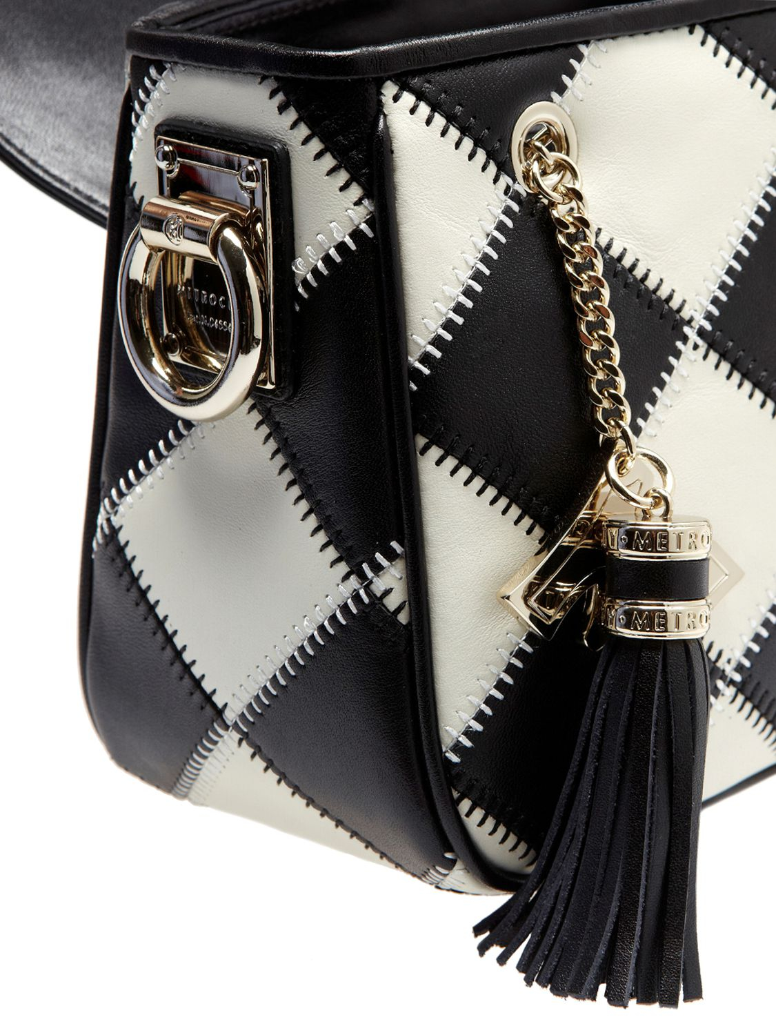 Metrocity Quilted Leather Shoulder Bag in White/Black (Black) | Lyst