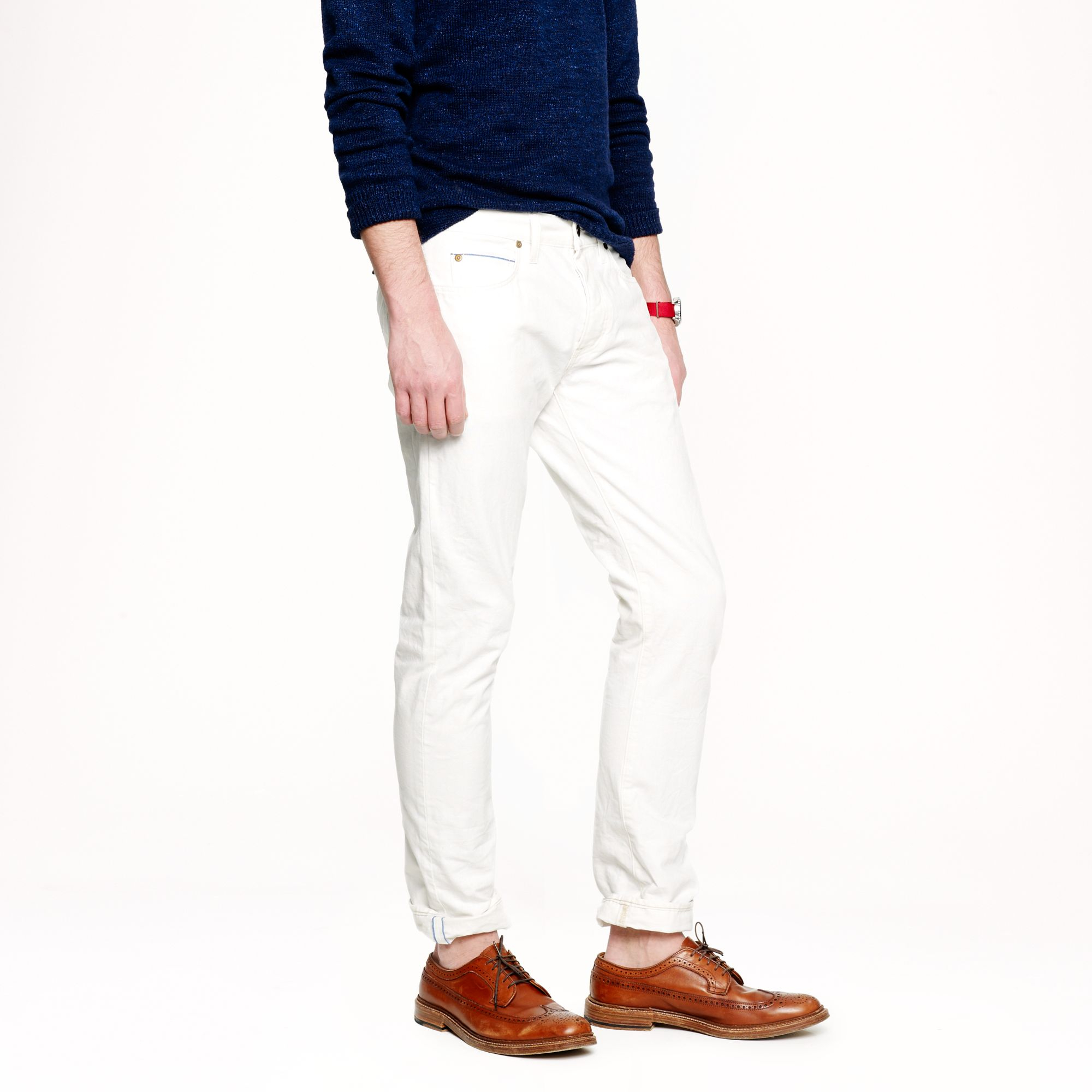 J.crew 484 White Rinse Selvedge Jean in White for Men (white rinse) | Lyst