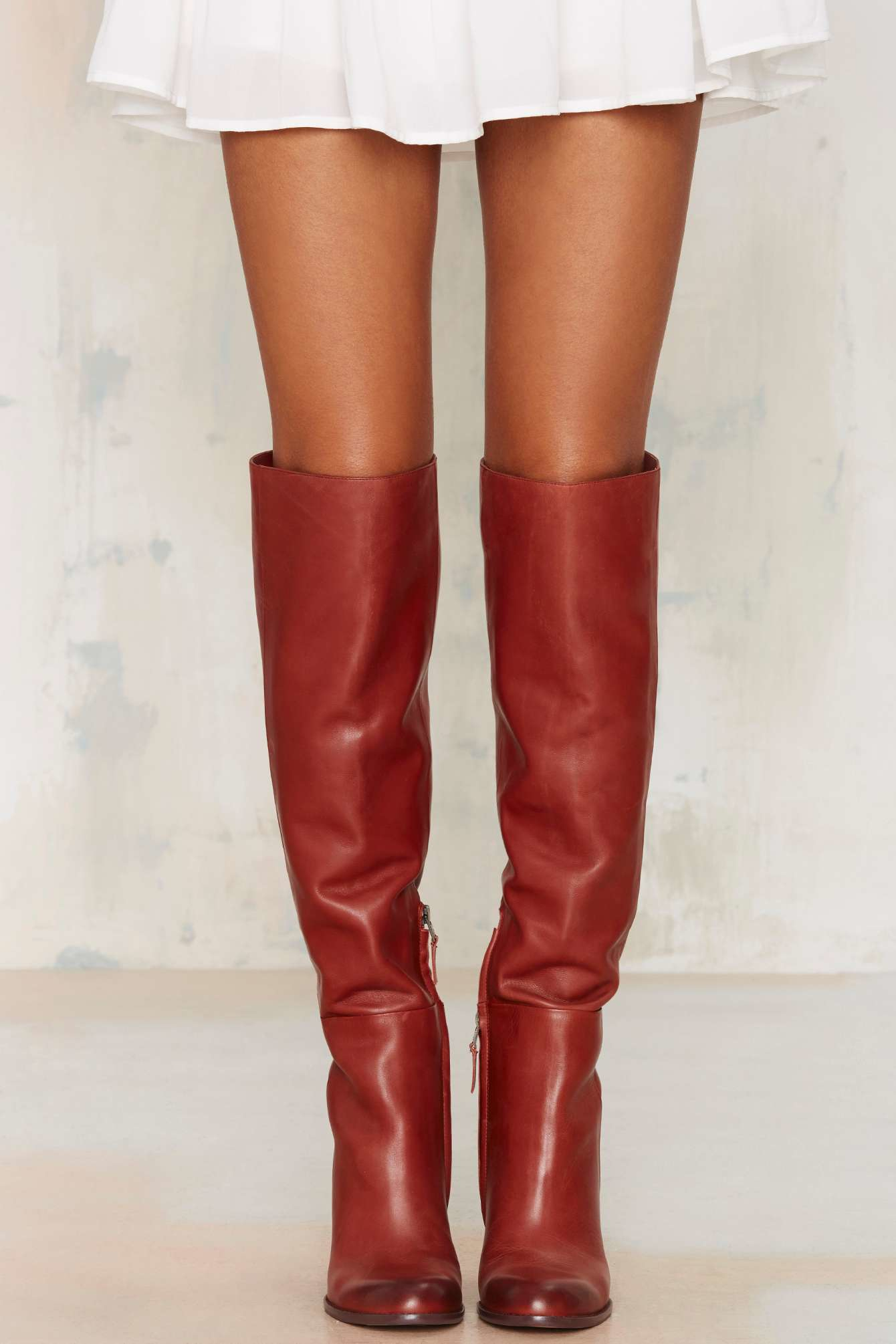 Sam Edelman Rylan Knee-high Leather Boot in Red | Lyst