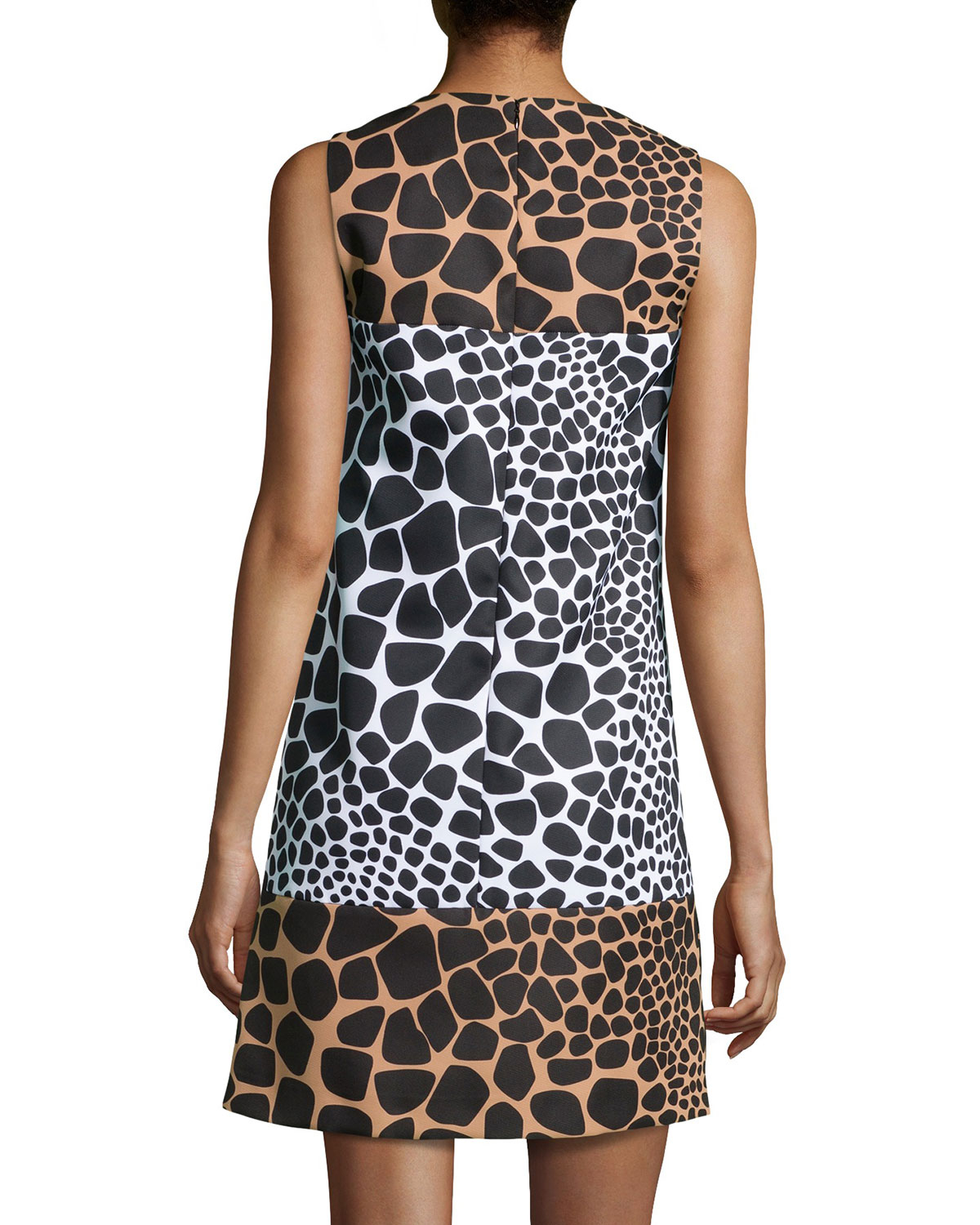 Lyst - Michael Kors Animal-Print Colorblock Dress in Black