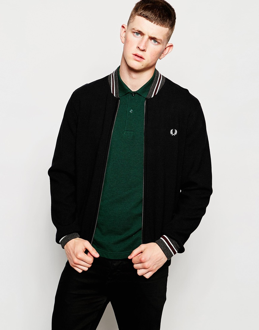 fred perry bomber neck zip sweat