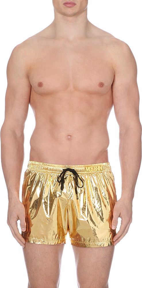 gold swim shorts
