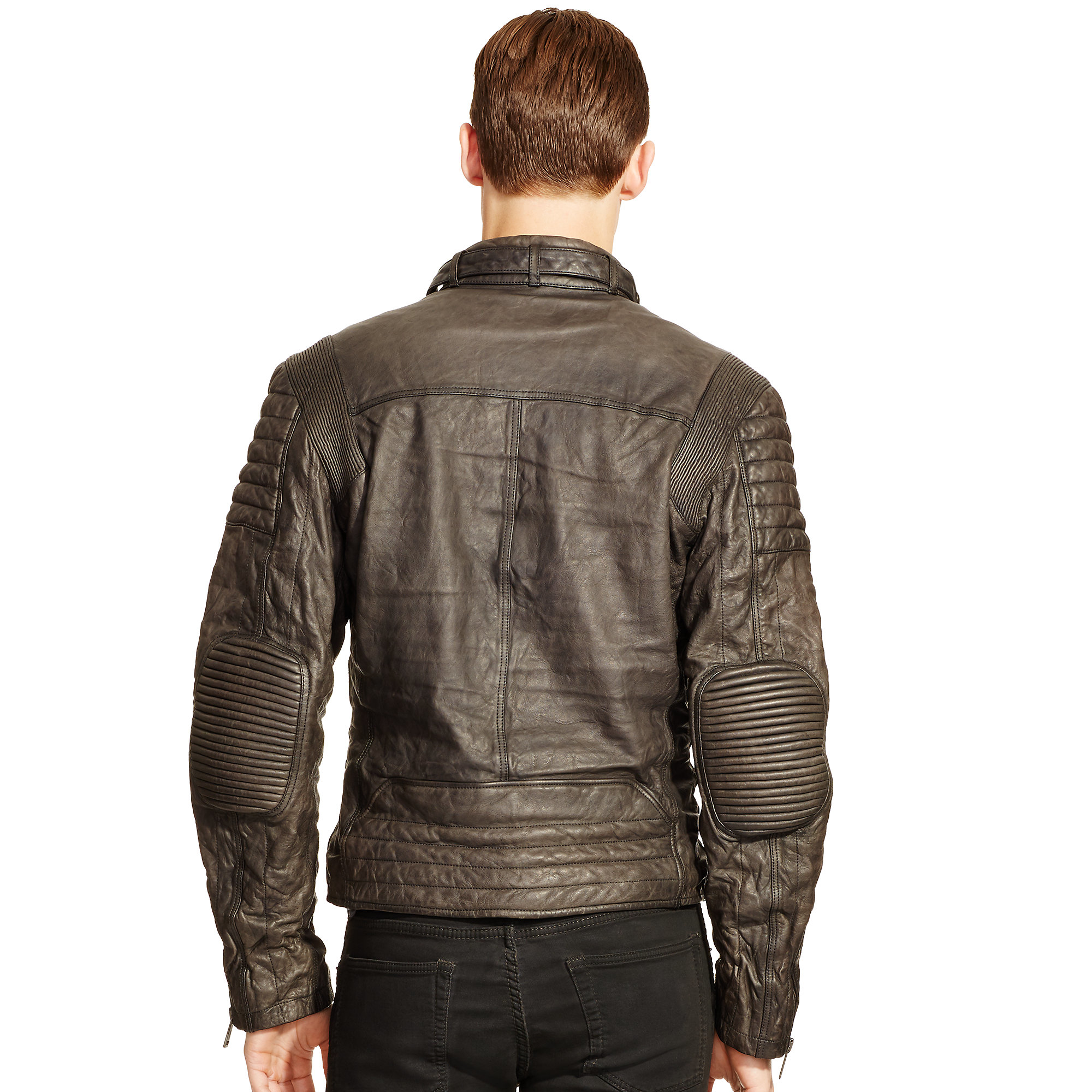 Lyst - Ralph Lauren Black Label Engine Leather Biker Jacket in Brown ...