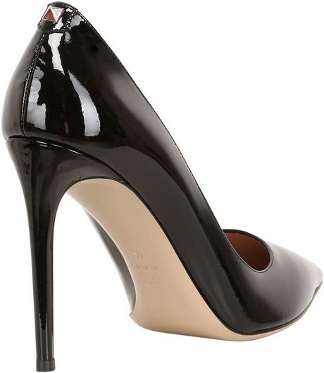 Valentino 100mm Patent Stud Pointy Pumps in Black | Lyst
