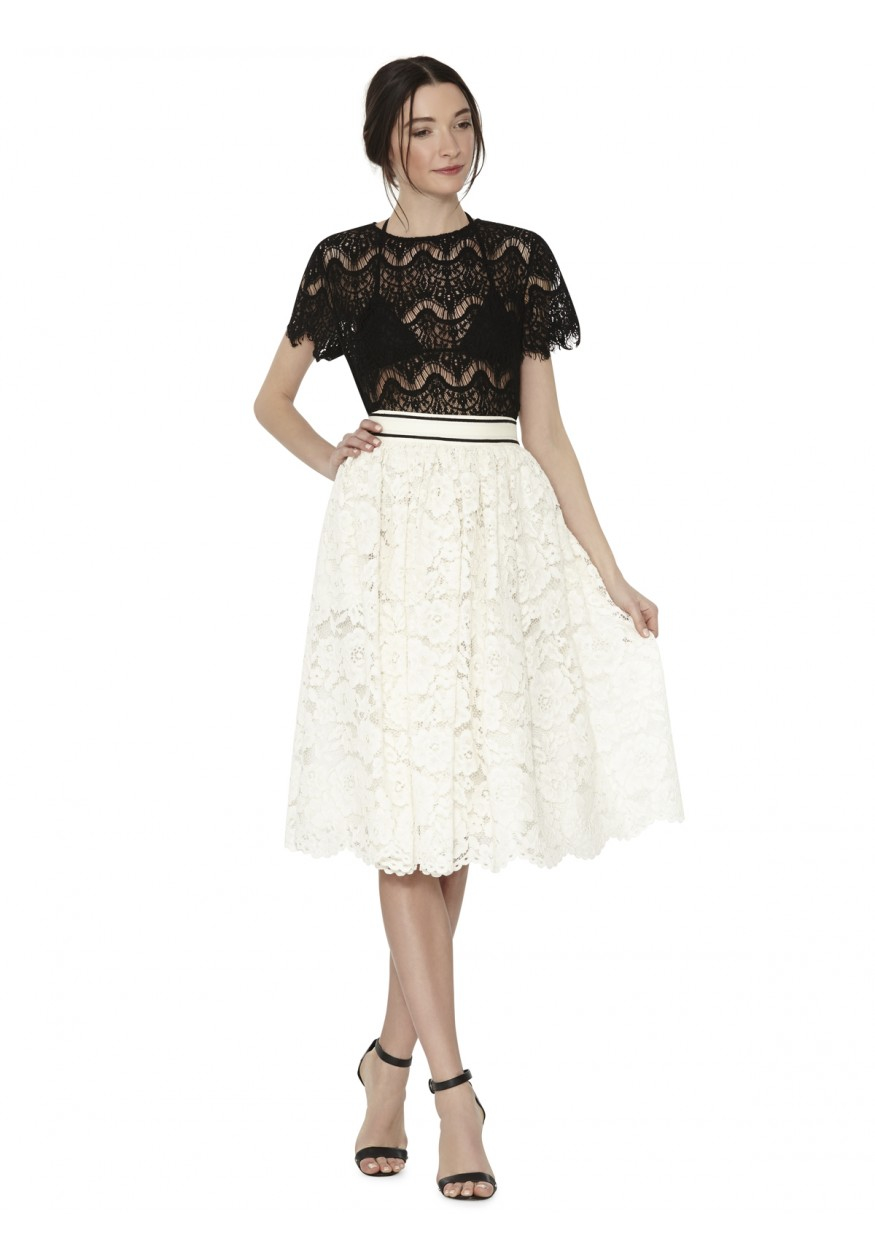 Olivia Kizzy Mid-Length Lace Skirt in 