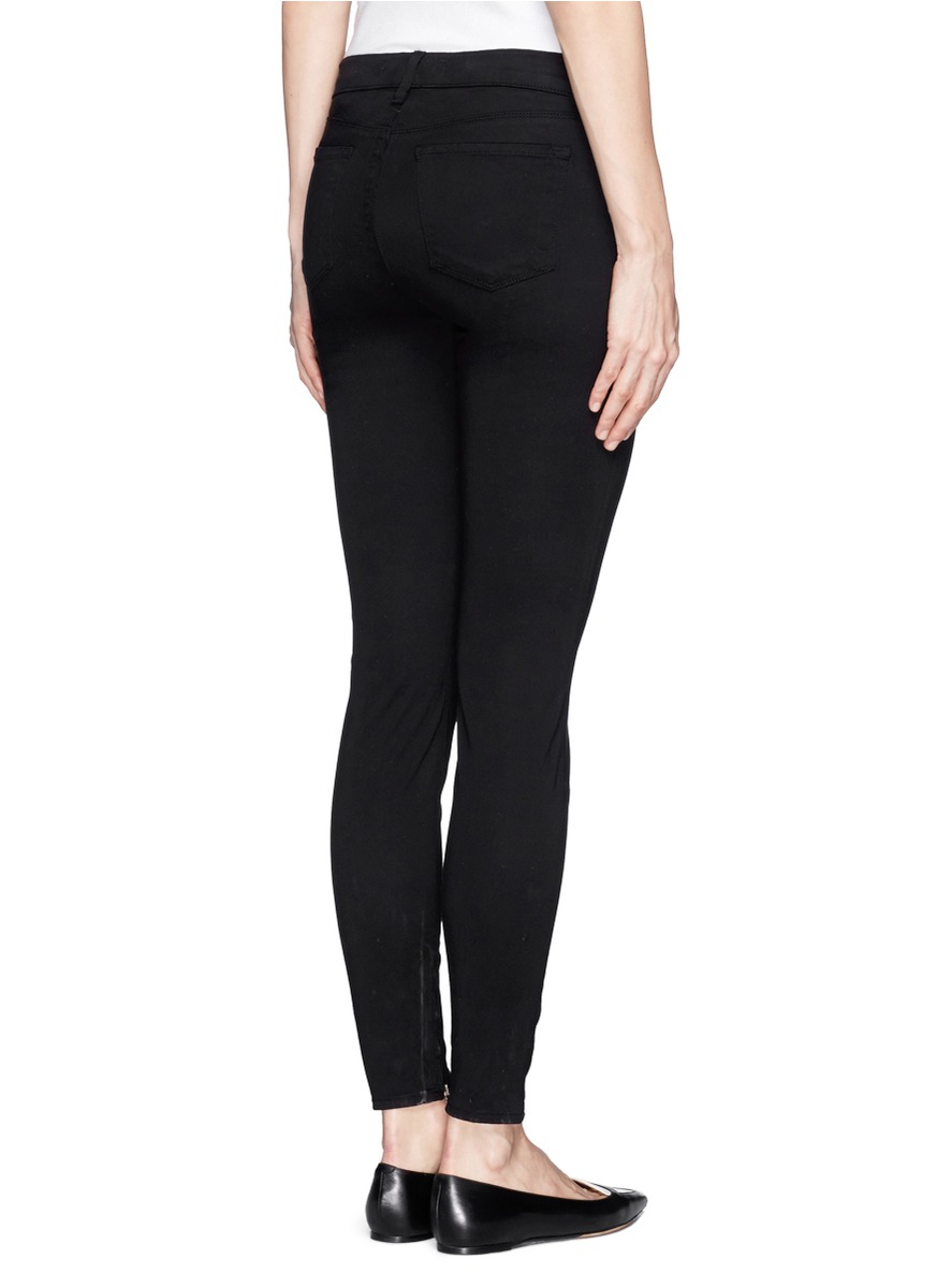 Lyst - J Brand 'ankle Crop' Stretch Sateen Pants in Black