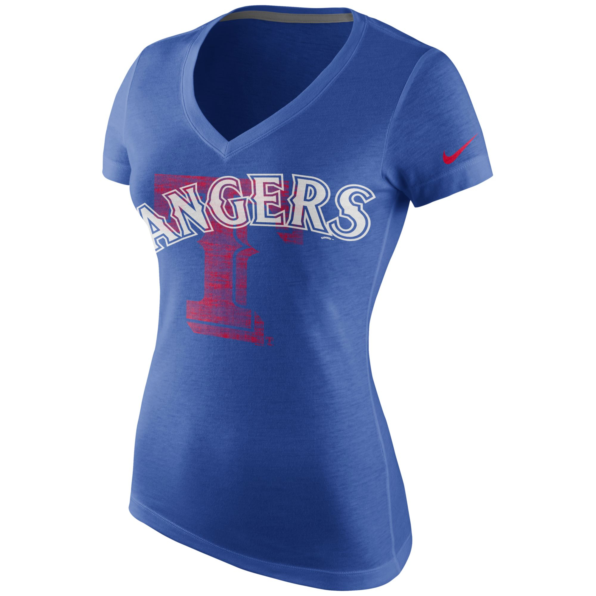 Nike Women'S Short-Sleeve Texas Rangers V-Neck T-Shirt in Blue ...