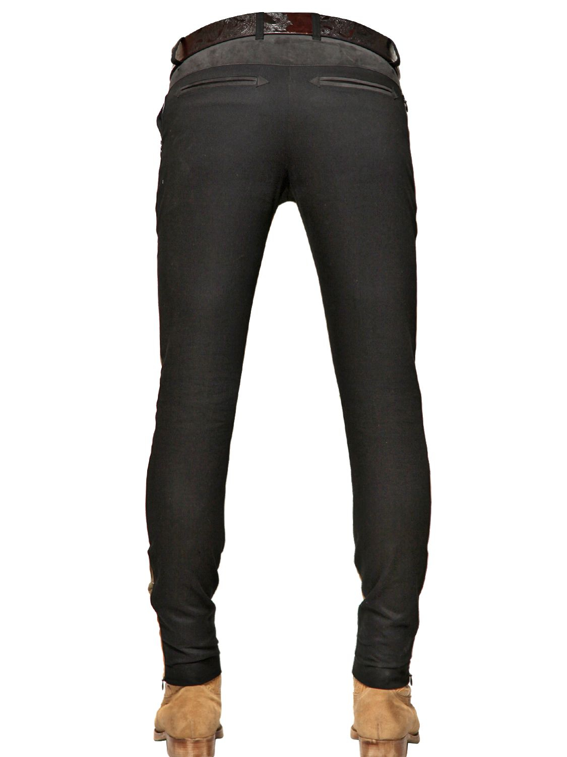 Etro 17cm Western Gabardine Skinny Trousers in Black/Green (Black) for ...