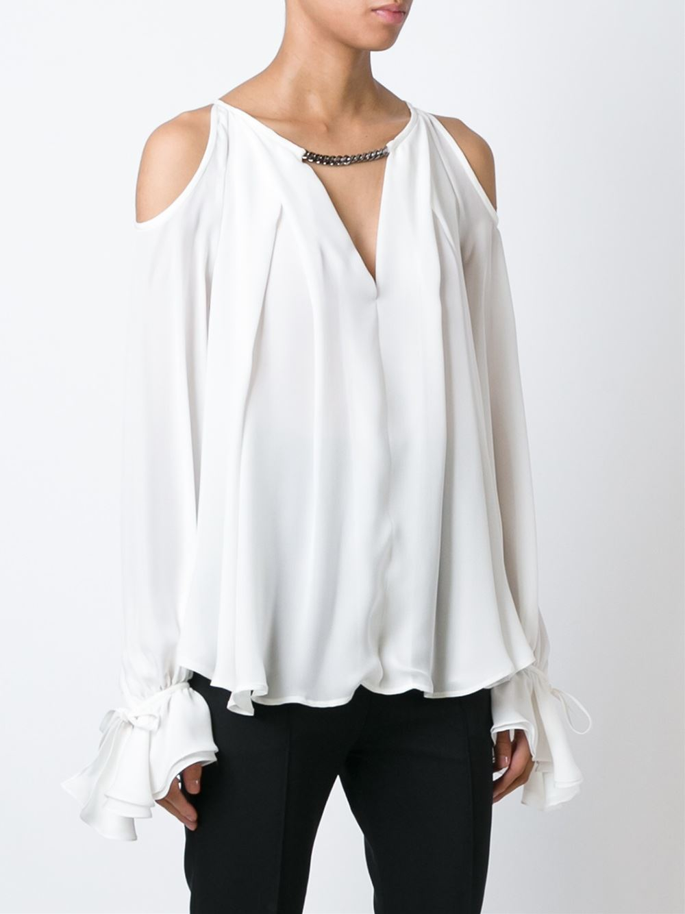 Plein Sud Cold Shoulder Blouse in White Lyst