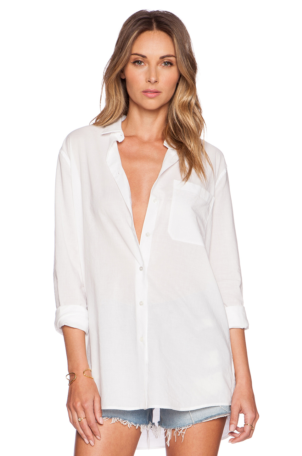 Lyst Atm Boyfriend Oversized Dress Shirt in White
