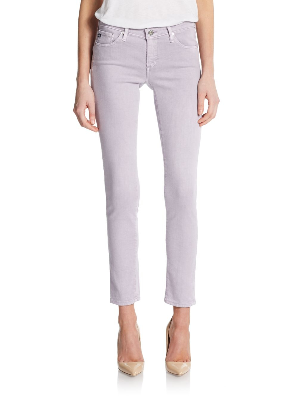 Ag adriano goldschmied Colored Skinny Ankle Jeans in Purple (lavender