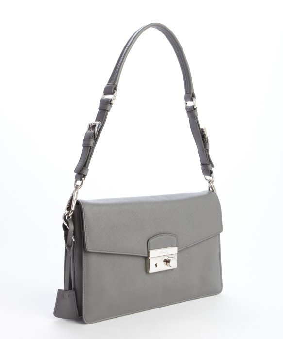 Prada Marble Grey Leather Convertible Clutch Bag in Gray (grey) | Lyst  