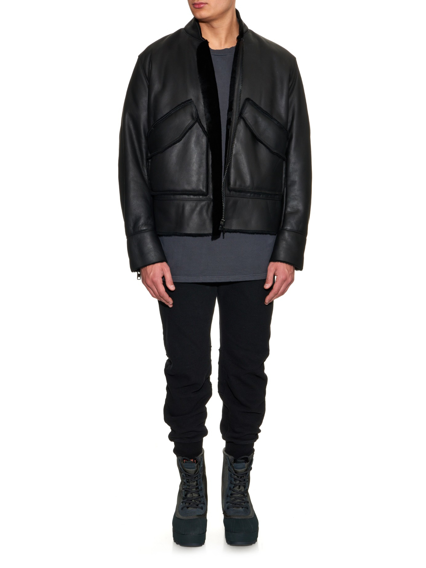 Yeezy Shearling Bomber Jacket In Black For Men Lyst | atelier-yuwa.ciao.jp