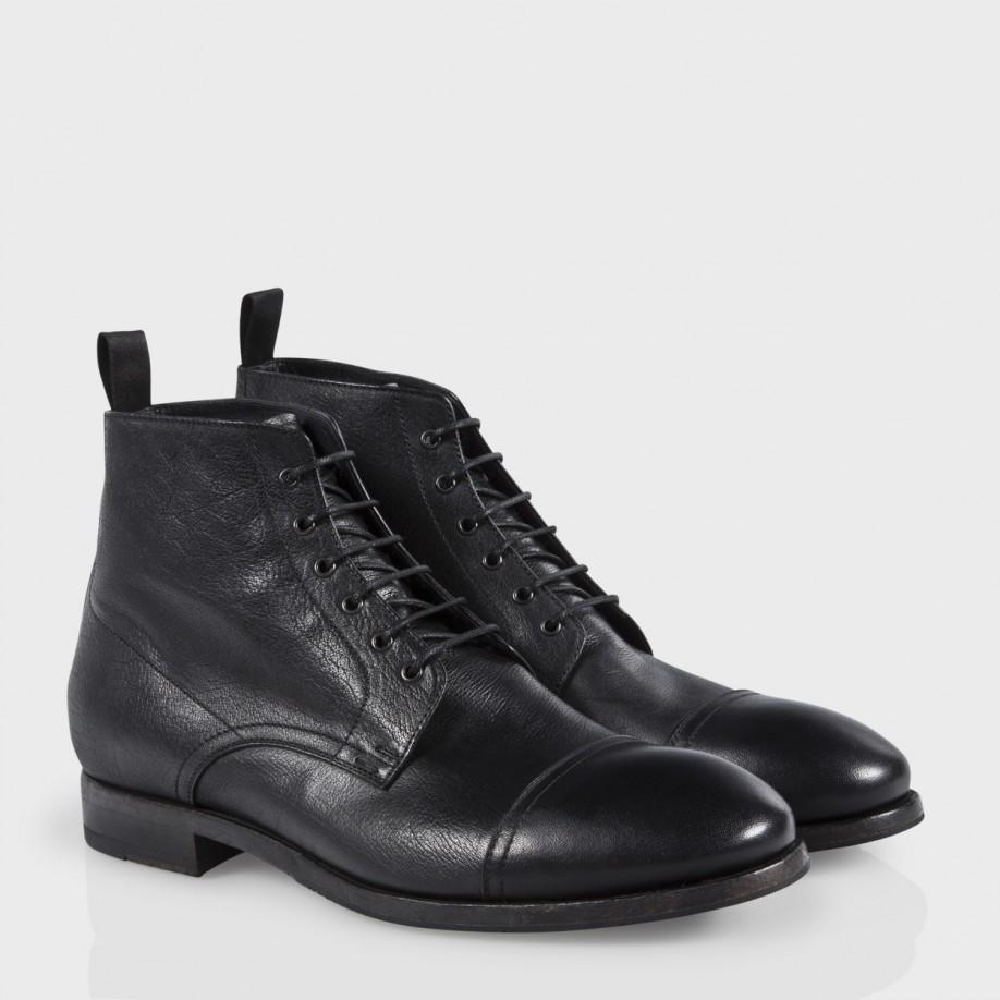 Paul Smith Black Buffalo Leather 'Cesar' Boots for Men - Lyst