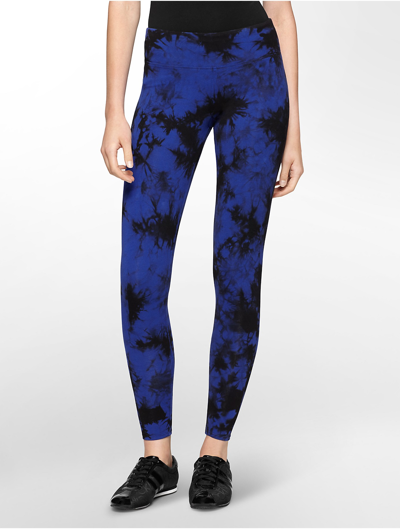 Calvin Klein White Label Performance Tie Dye Cotton Stretch Leggings in Blue - Lyst