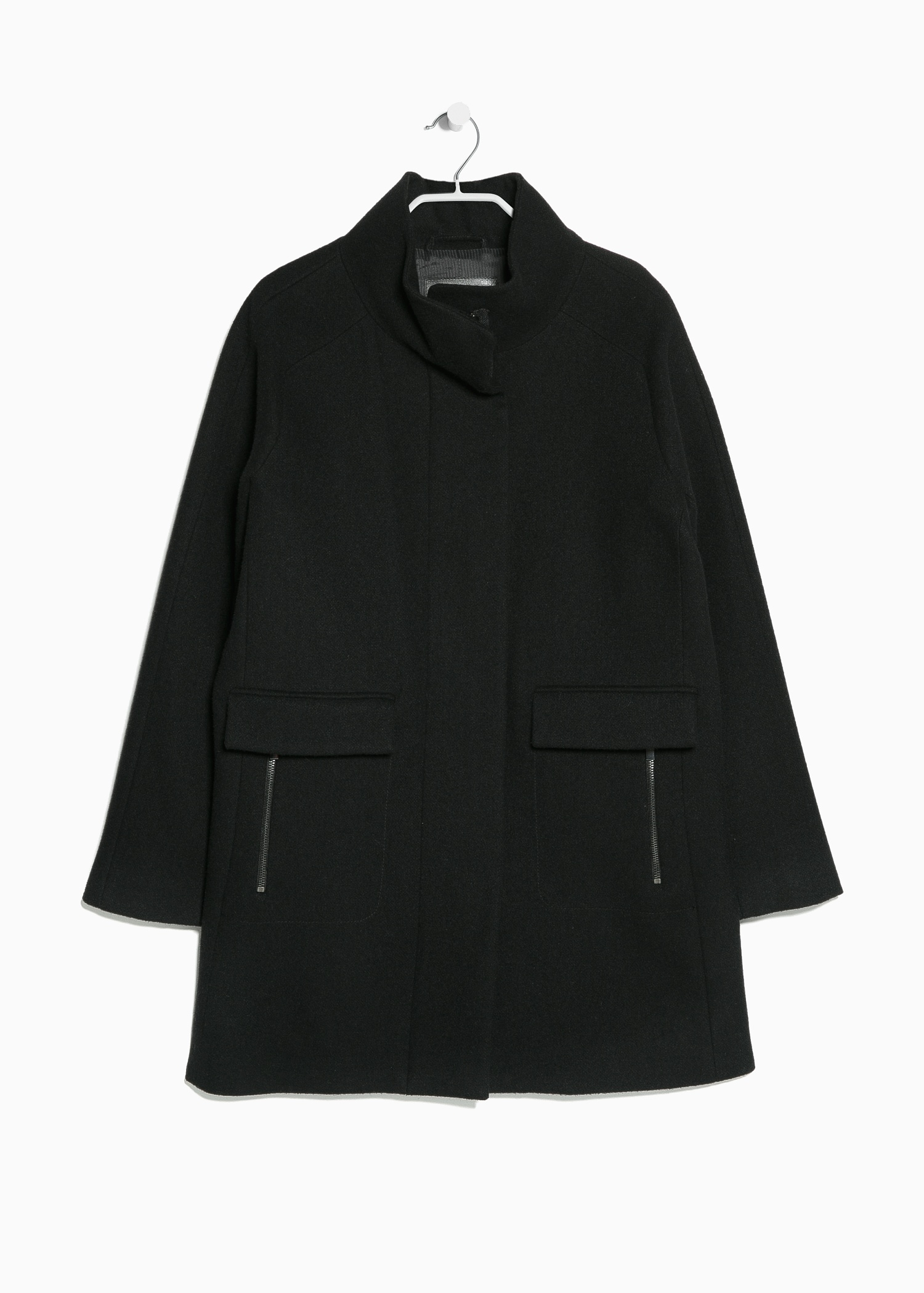 Lyst - Mango Cotton Wool-Blend Coat in Black