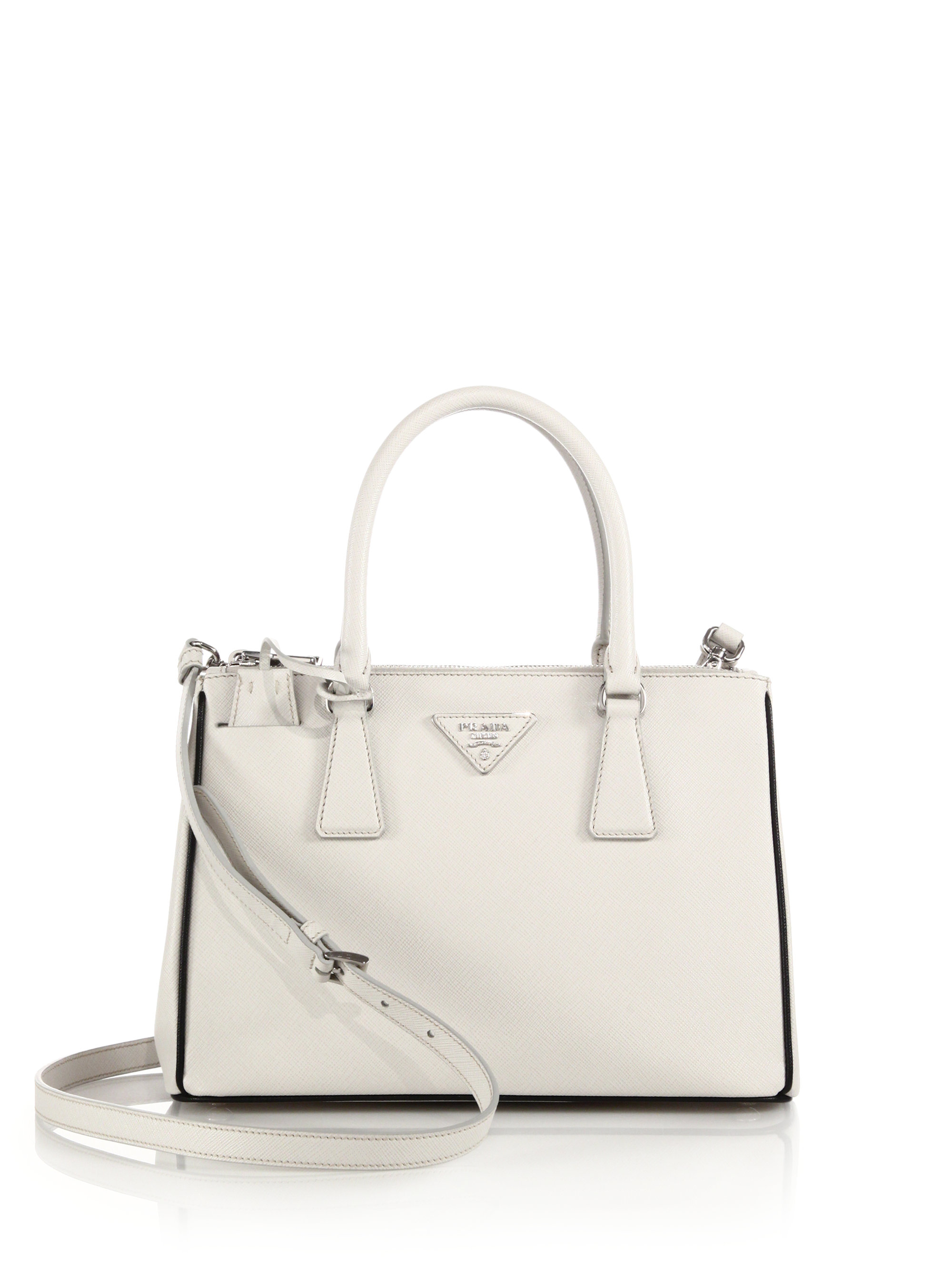 prada saffiano double zip small