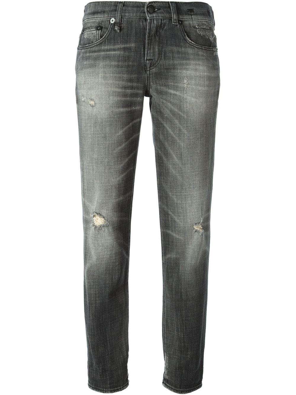 R13 Stone Washed Jeans in Black | Lyst