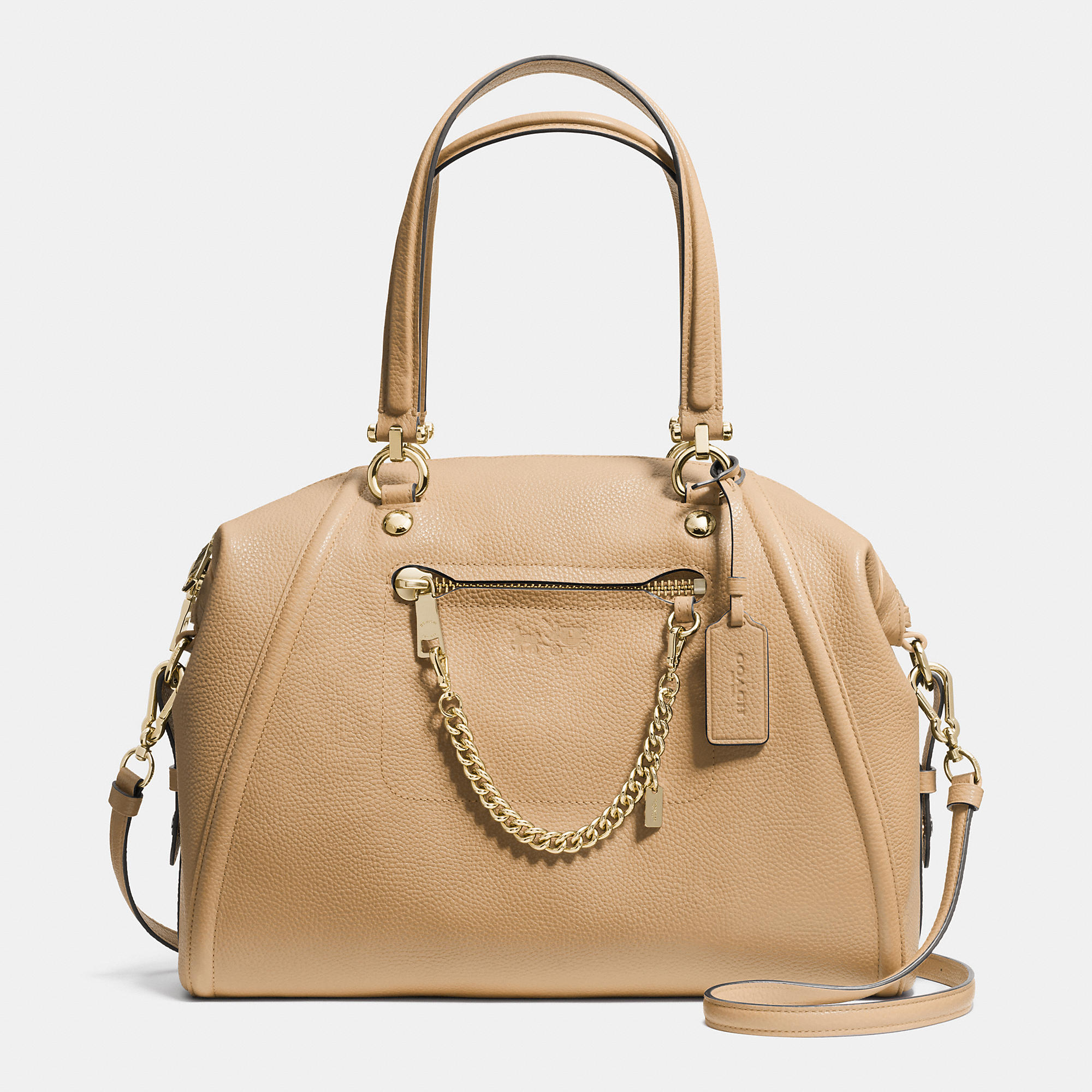 Coach Prairie Satchel With Chain In Pebble Leather in Metallic Lyst