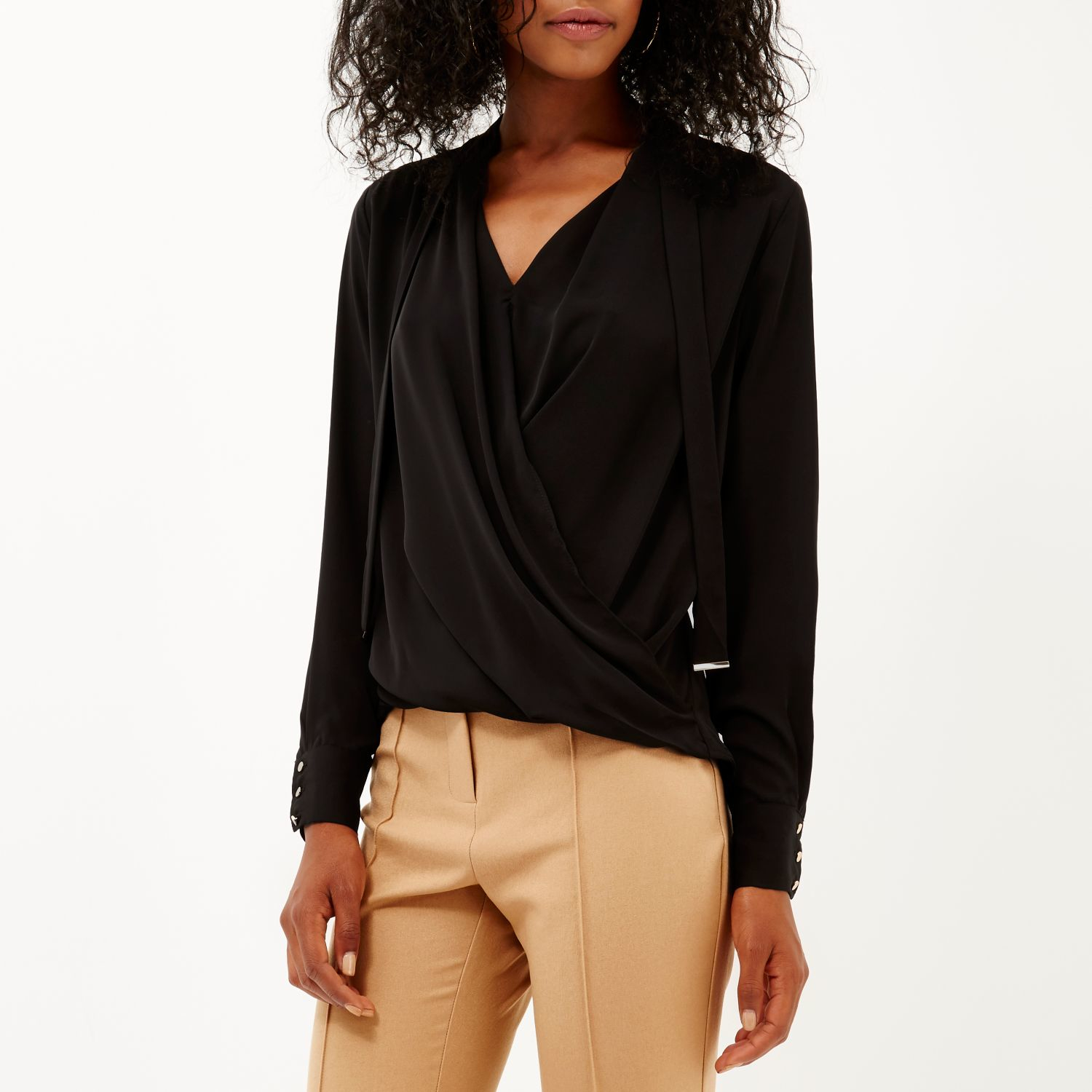 Black blouse river island Clearance