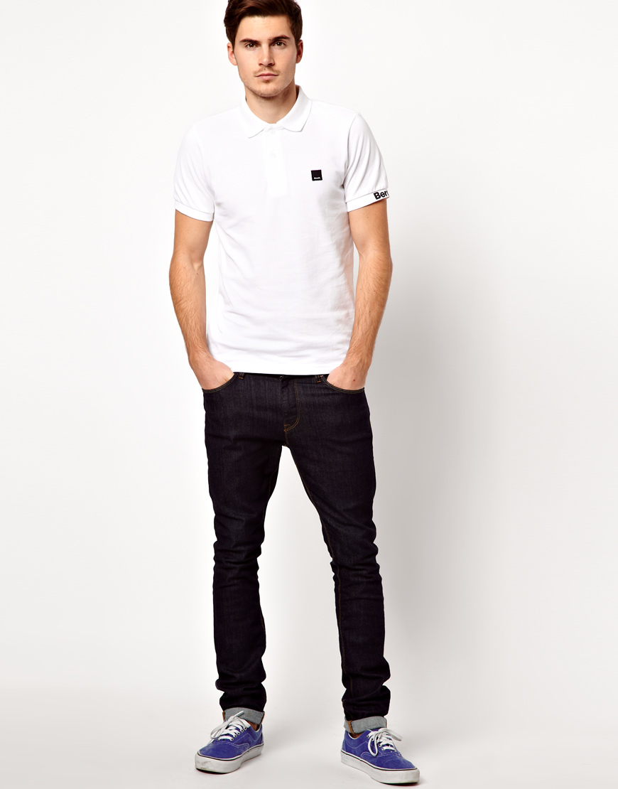 Bench Polo Shirt In White For Men Lyst