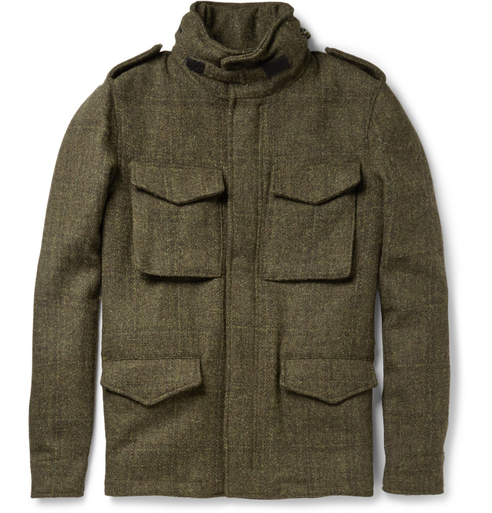 Aspesi ThermoreInsulated Harris Tweed Field Jacket in Green for Men Lyst