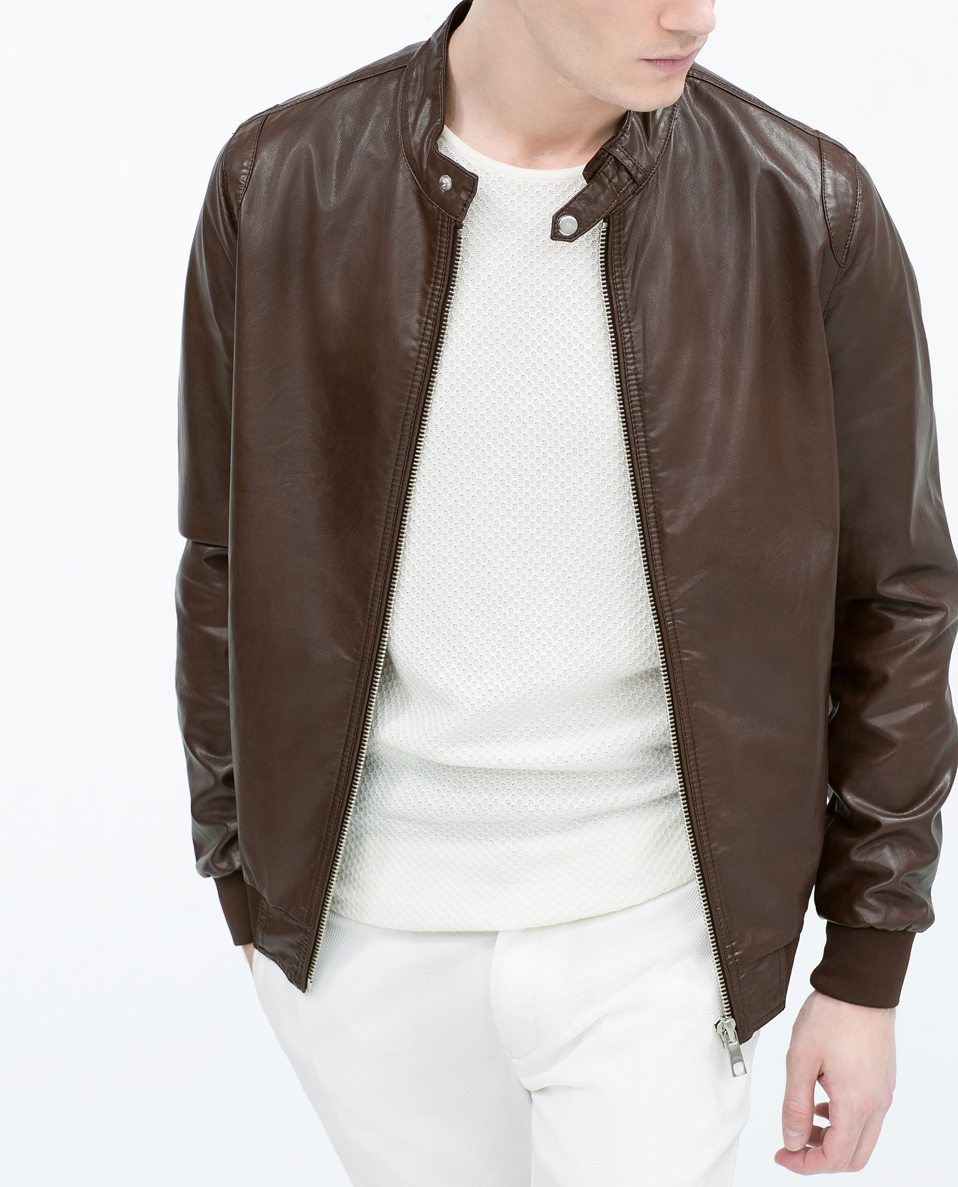 Zara Leather Jackets For Men Priletai Com Zara Faux Leather Jacket In Brown For Men Lyst