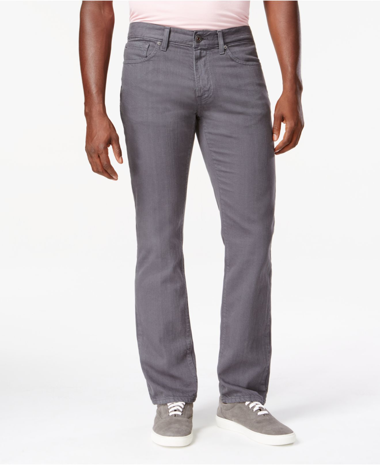 Tommy Hilfiger Denim Garment-dyed Straight-leg Jeans in Asphalt (Gray ...