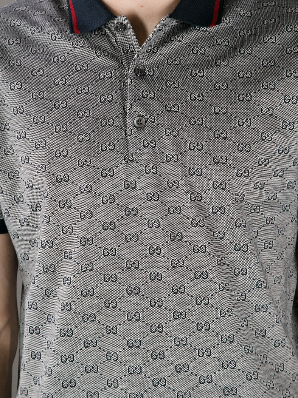 Gucci Monogram Polo Shirt in Blue for Men - Lyst