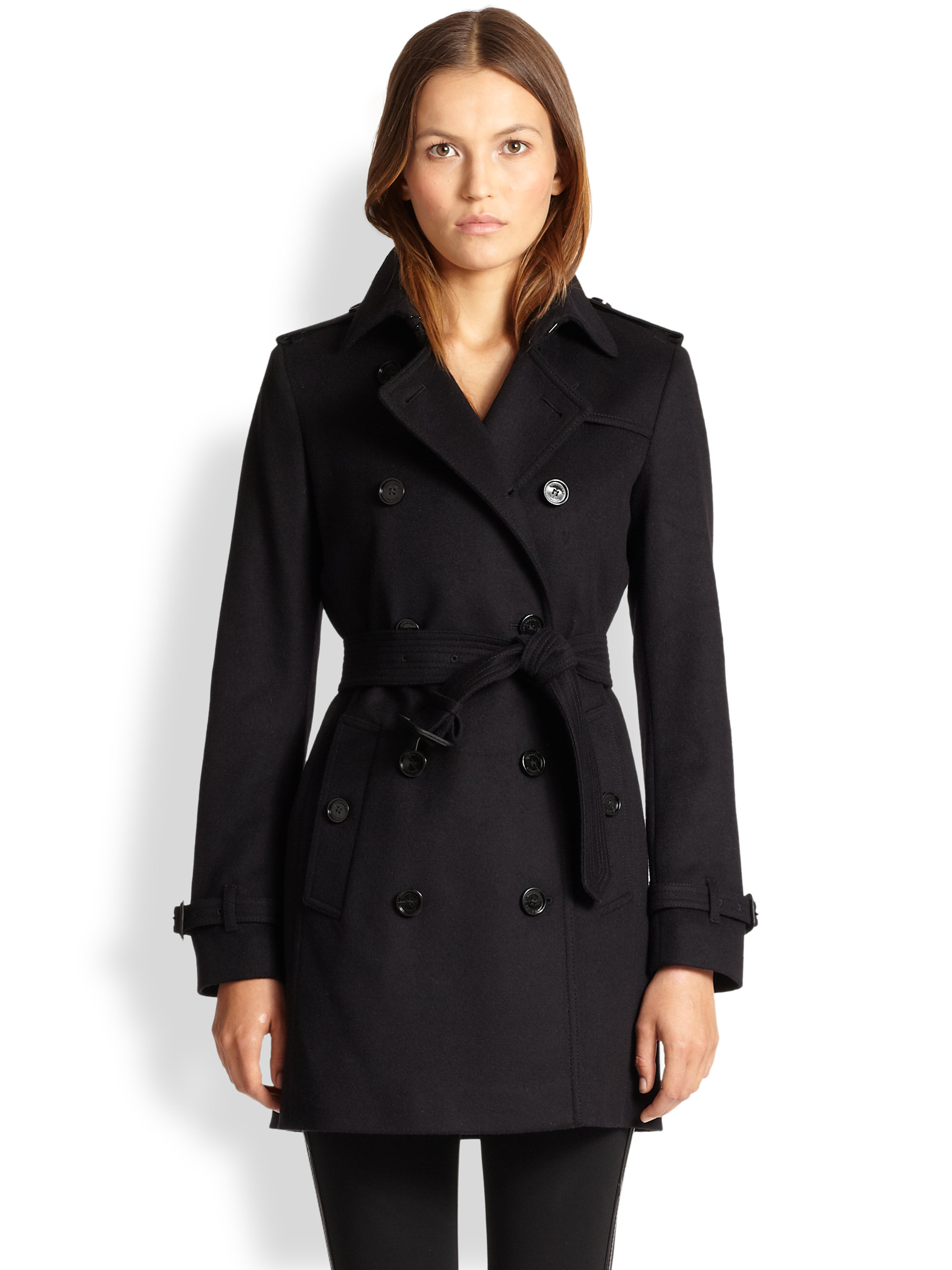 forråde nøgle Booth Burberry Kensington Wool & Cashmere Trench Coat in Black - Lyst