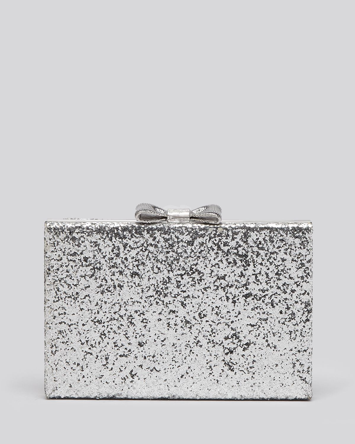 kate spade black glitter clutch