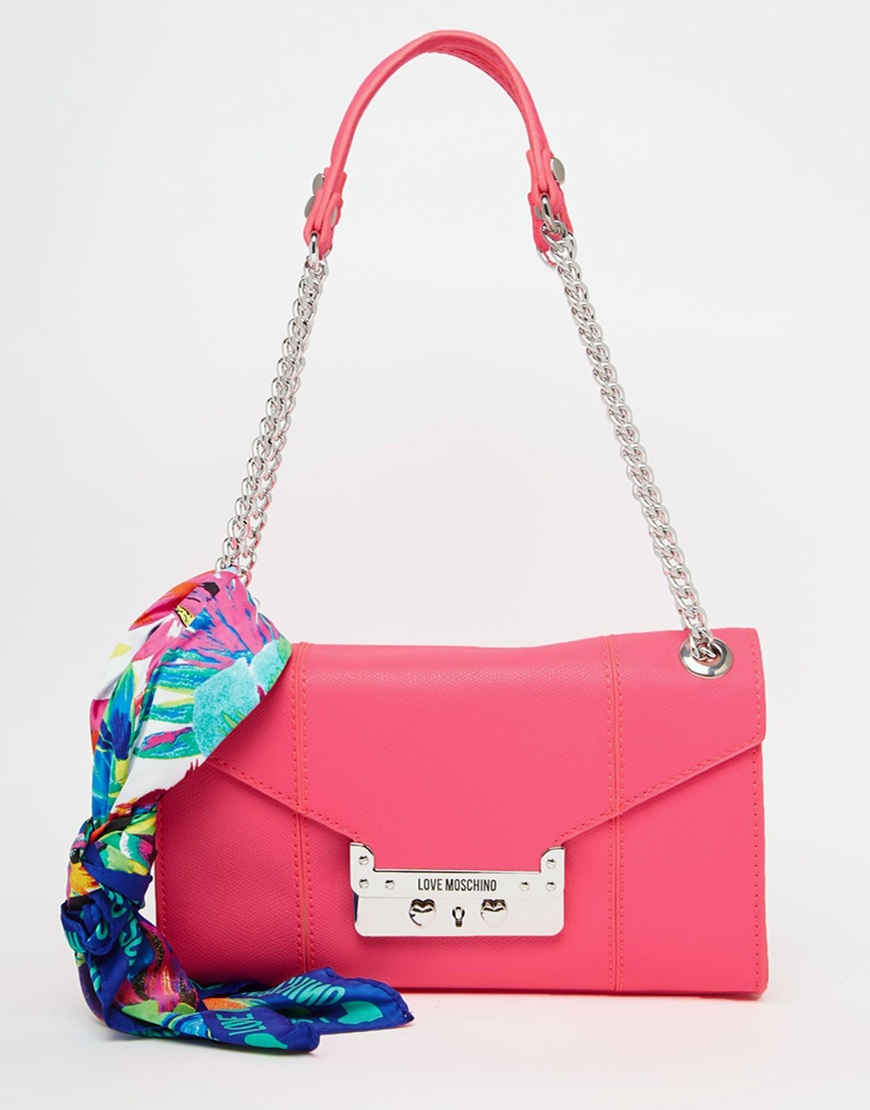 Love Moschino Bag With Scarf in Pink Lyst