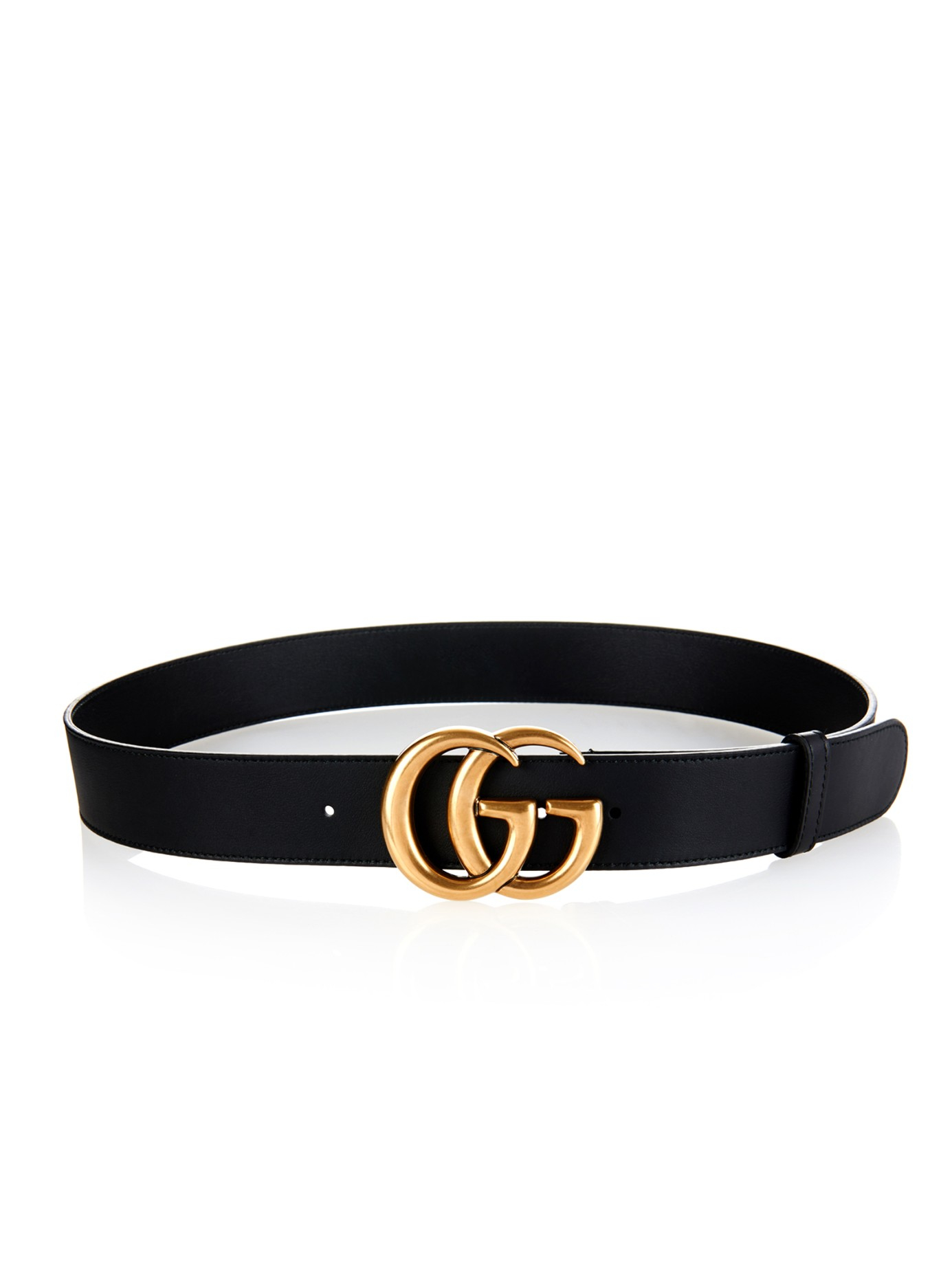 GG Leather Belt in Black - Gucci