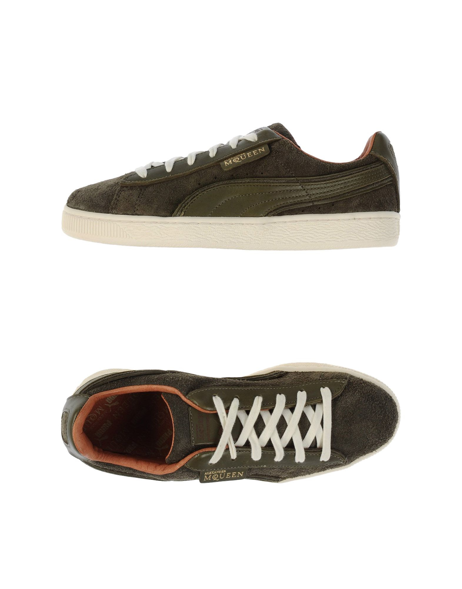 Alexander McQueen X Puma AMQ Suede Low-Top Skate Sneakers in Green for Men  | Lyst