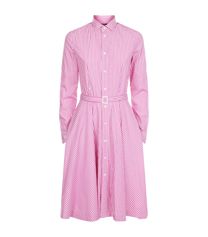 Polo Ralph Lauren Dori Stripe Shirt Dress in Pink | Lyst Canada