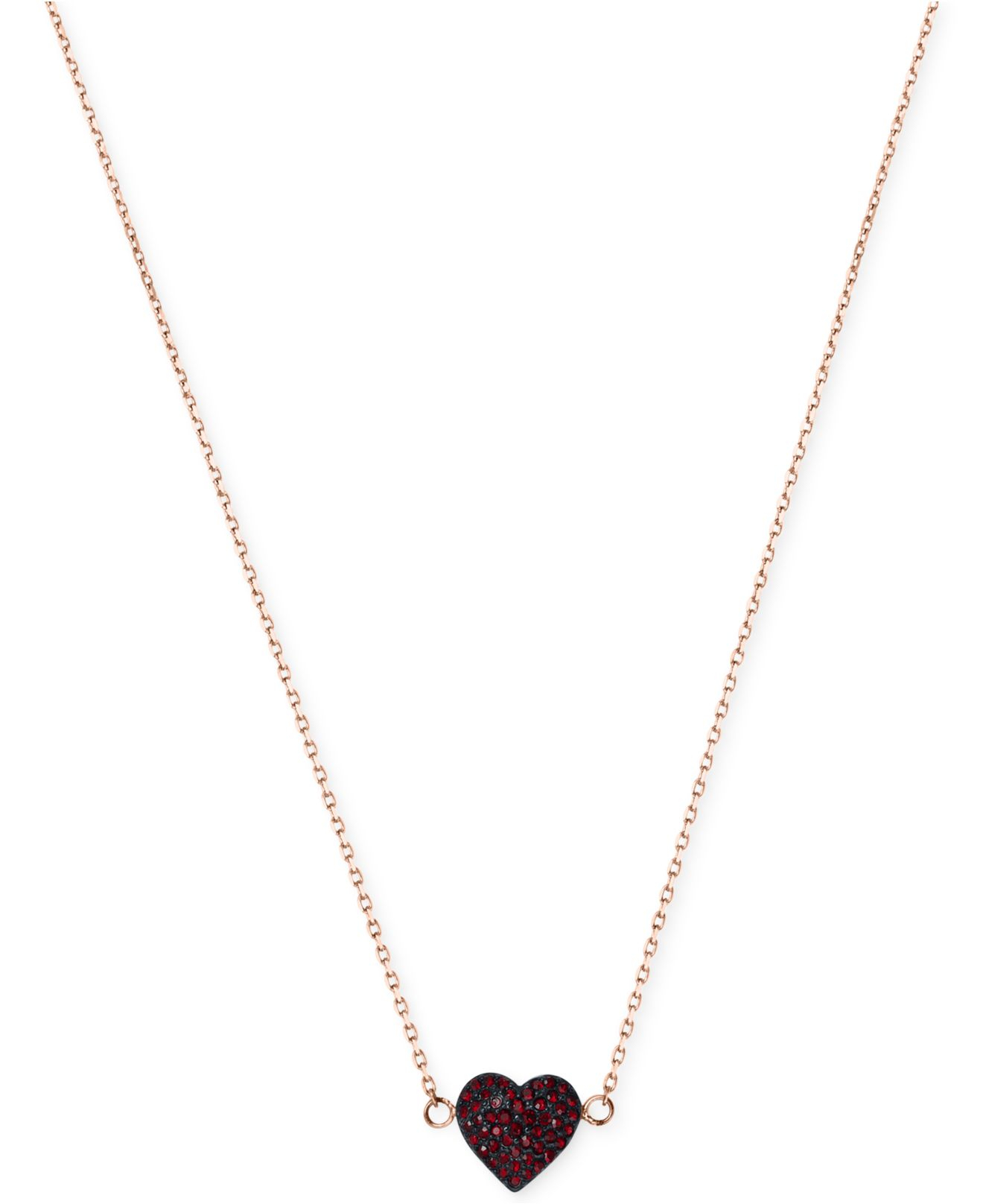 Precious Metal-Plated Sterling Silver Pavé Heart Necklace | Michael Kors