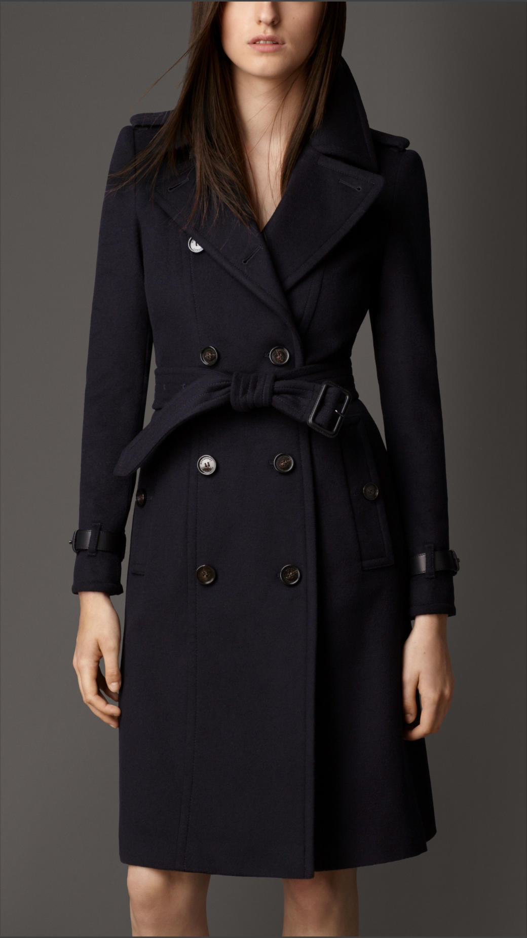 Burberry Leather Trim Wool Cashmere Trench Coat Online Sale, UP TO 65% OFF
