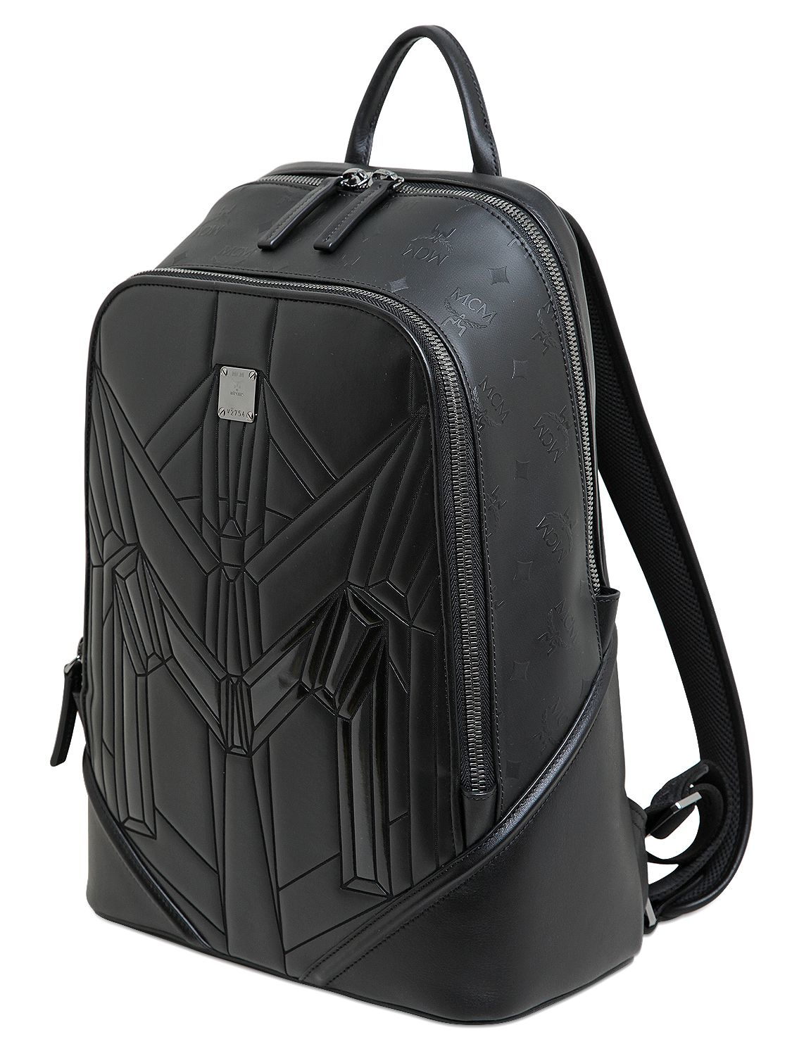 Mcm Medium Duke Bionic Embossed Backpack in Black for Men | Lyst