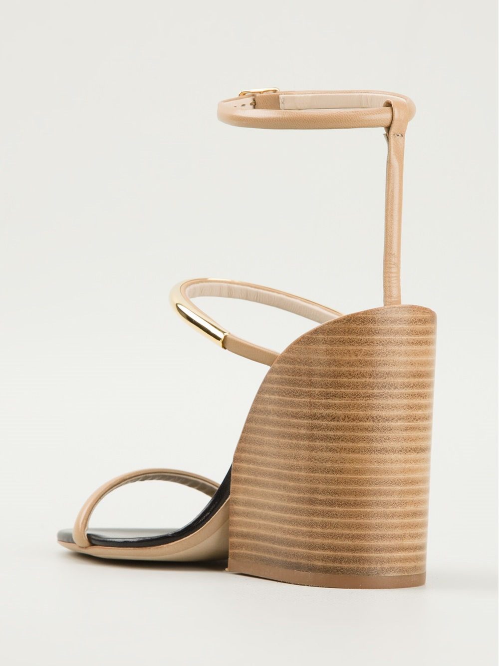 Chloé Chunky Heel Sandals in Natural | Lyst