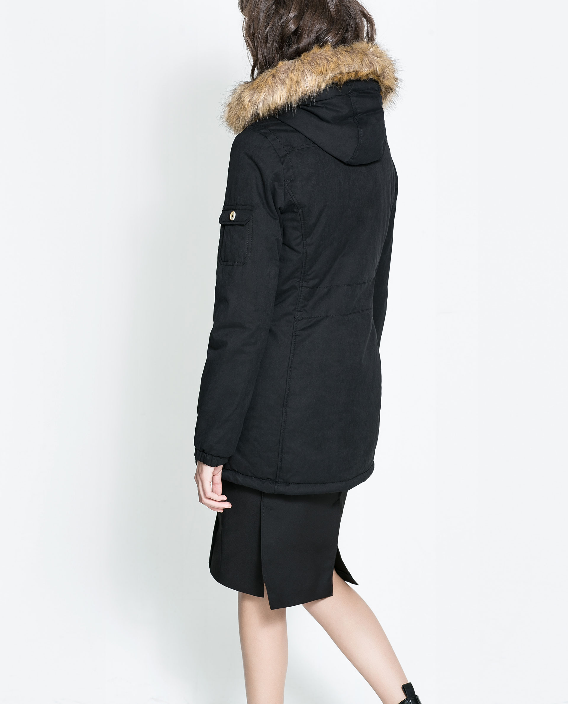 Zara Waterproof Parka Removable Hood in Black Lyst