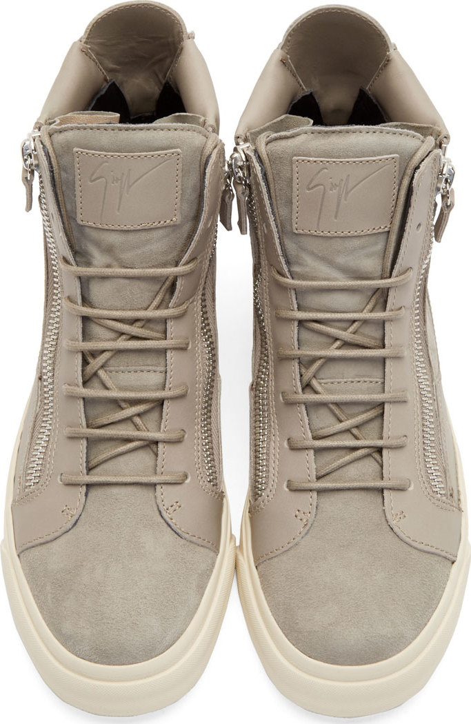 Fordampe Madison Overveje Giuseppe Zanotti Grey Suede London High-top Sneakers in Gray for Men | Lyst