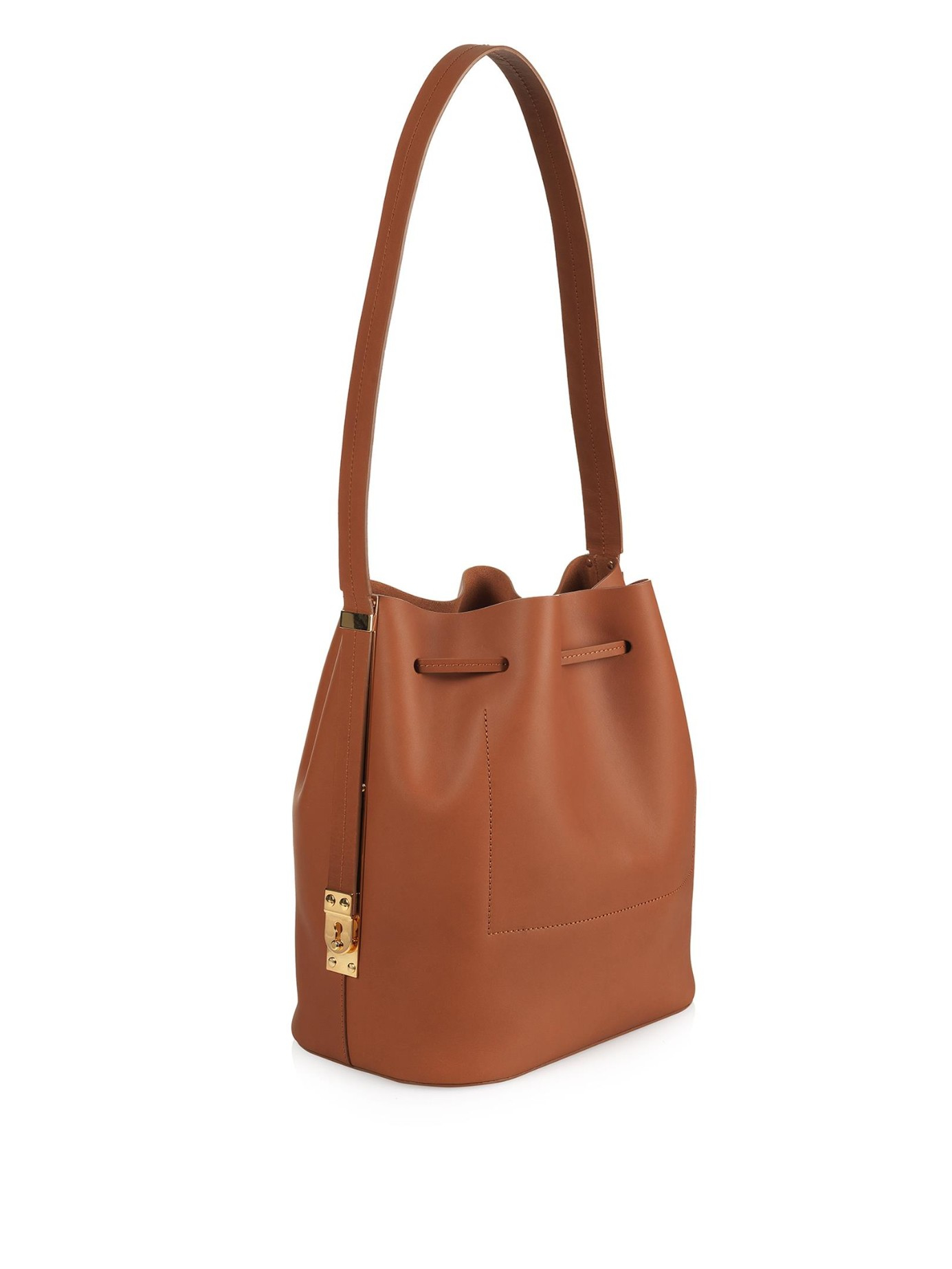 Sophie Hulme Gibson Leather Bucket Bag in Tan (Brown) - Lyst