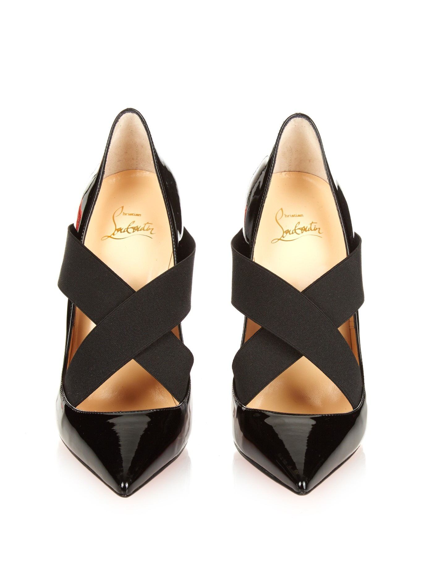 Christian Louboutin Sharpstagram Crossover Patent Leather Pumps in 
