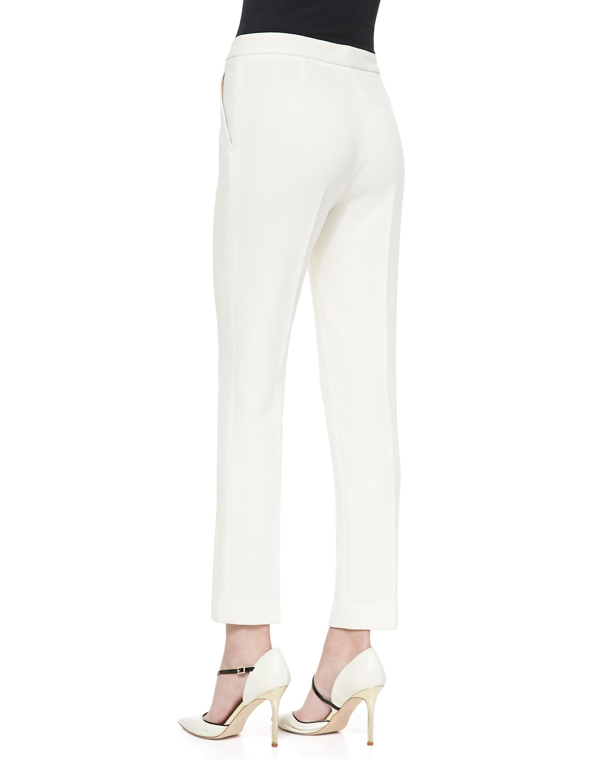 Lyst Bcbgmaxazria Derrick Straight Leg Dress Pants In White Gallery