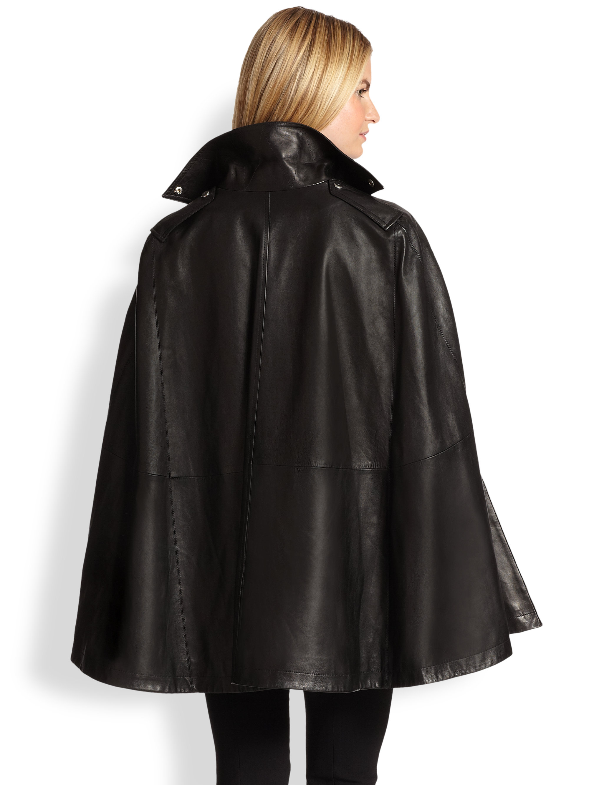 Ralph Lauren Black Label Leather Dean Cape in Black | Lyst