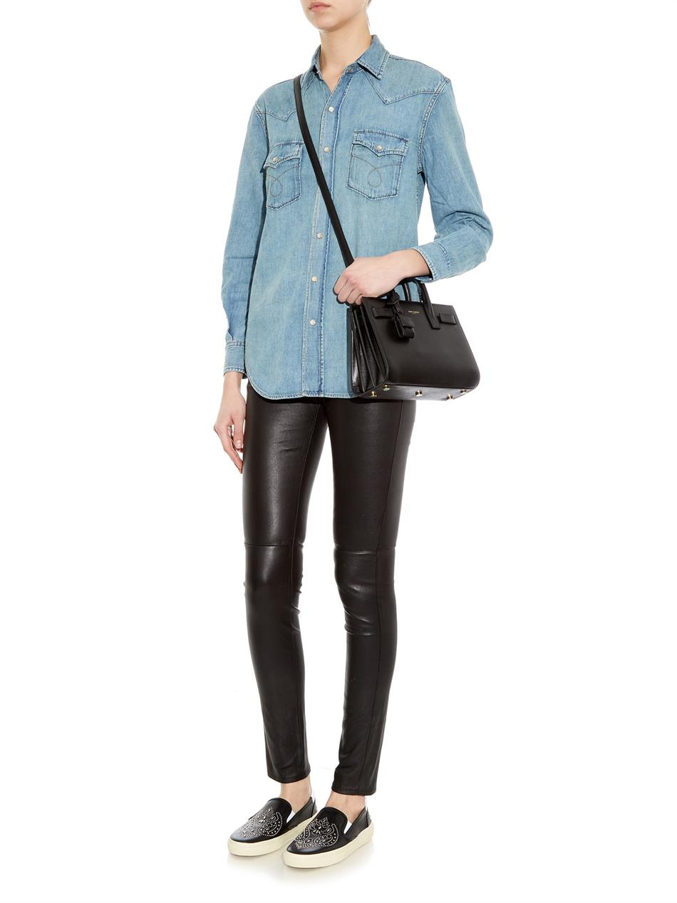 Saint laurent Sac De Jour Nano Leather Tote in Black | Lyst