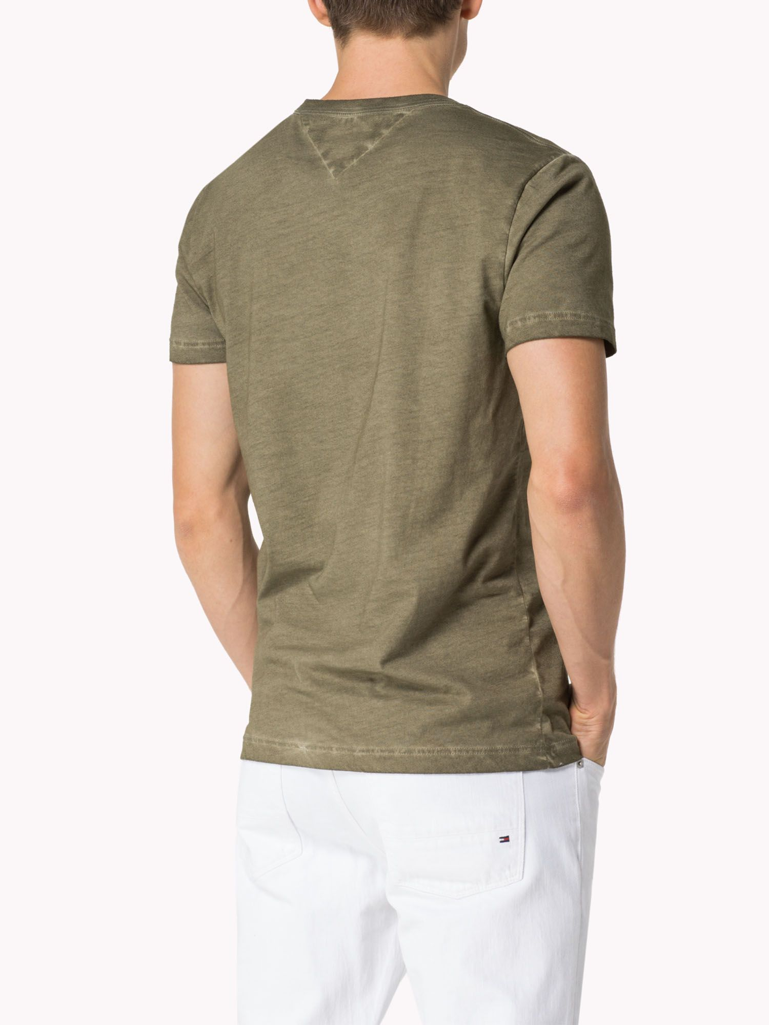 Tommy hilfiger Strauss Plain V Neck Regular Fit Tshirt in Natural for