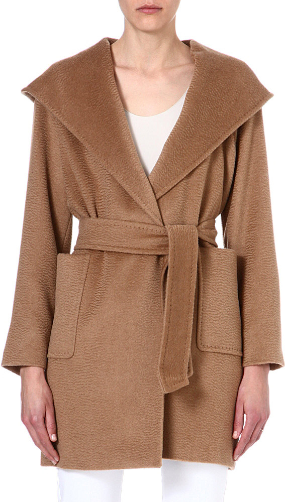 Max mara Rialto Hooded Camel Hair Coat in Brown Lyst