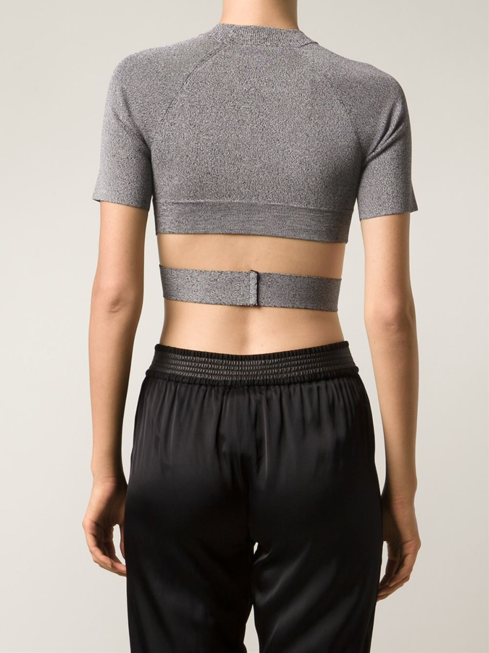 Lyst - T By Alexander Wang Stretch Crisscross Knit Top in Black Gallery