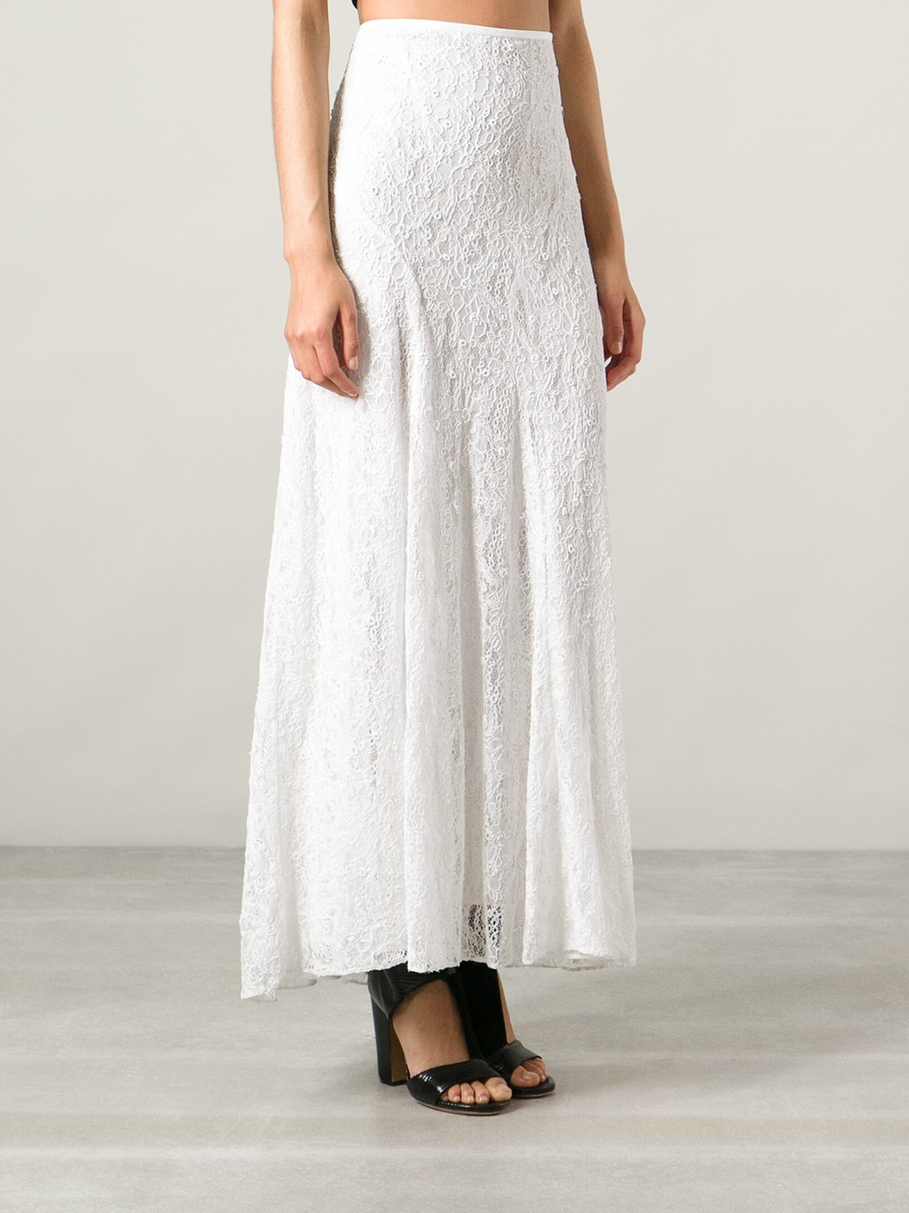 Isabel Marant Floral Lace Maxi Skirt in White - Lyst